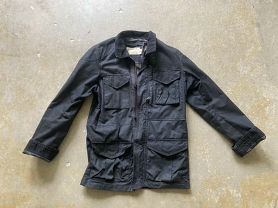 J. CREW Waxed coat Jacket Black Button Down Men's Size XS James Bond Field - Image 1 of 4