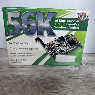 56K Internal Data/Fax Modem PCI Version Windows  New Sealed Software Included - Image 1 of 4