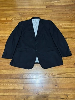Stafford Mens Blazer Jacket Size 48R Black 2 Button Polyester Rayon Sport Coat - Image 1 of 4