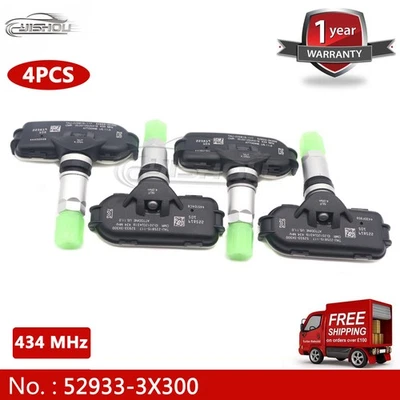 4x SENSOR MONITOR PRESIÓN NEUMÁTICOS TPMS 52933-3X300 Para Hyundai Elantra 2010-2014 Foto 1 de 4