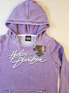 Harley Davidson Hoodie Womens Medium Purple Pullover NWT $59 Retail - Picture 1 of 8