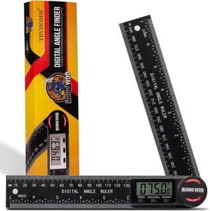 Digital Angle Finder Protractor, Ruler with 7inch/200mm, Black - Picture 1 of 7