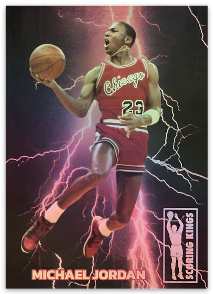 Scoring Kings Michael Jordan 新秀箔折射器定制遥控贴纸罕见/50 SP — 第 1/1 张图片