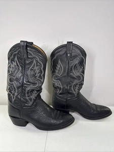 Stivali western vintage Tony Lama pelle di capra uomo 9,5 D grigio pelle nera 6250 USA - Foto 1 di 8