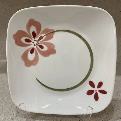 Corelle PRETTY PINK Square Luncheon Plate 9" - Image 1 of 3