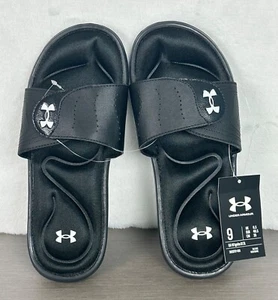 Under Armour Women's Black Slides Adjustable Strap Size 9 New With Tag - Picture 1 of 8