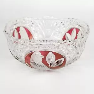 Hofbauer Crystal 5-3/8" X 2-3/8" Small Bowl, Ruby Byrdes Collection, Vintage Red - Picture 1 of 19