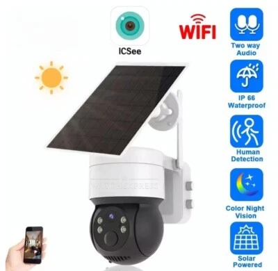 TELECAMERA di Sorveglianza WiFi con App ICSEE e Pannello Solare – HD e Smart