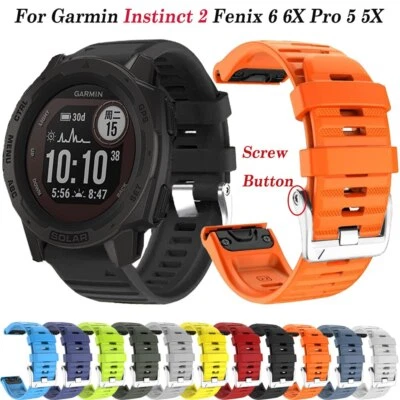 Cinturino chiusura argento ufficiale per Garmin Fenix 7 7X 6 6X Pro 5X 5 3HR Quickfit Band - Immagine 1 di 4