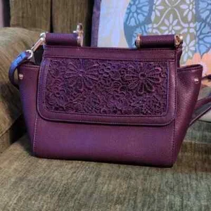 Charming Charlie Purple Floral Bag - Picture 1 of 5