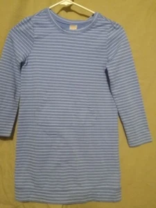 ^Girl's Gymboree Blue White Stripes Fall School Dress Long Sleeves M 7/8 NWOT - Picture 1 of 4