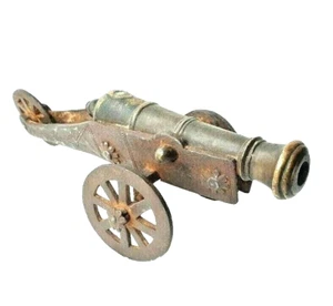 Rare 17c Old Mughal Antique Bronze / Brass Hand Forged Iron Stand War Cannon - Picture 1 of 12