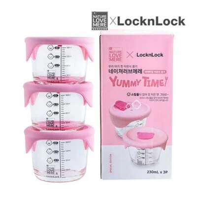 [LocknLock x NatureLoveMere] Yummy Time Baby Food Round Containe 230ml x 3Pcs - Image 1 of 4
