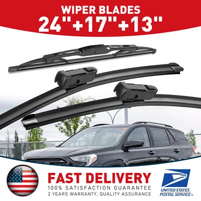 24'' 17'' 13'' Front Windshield Wiper Blades Set for Chevy Equinox GMC Terrain - Image 1 of 4