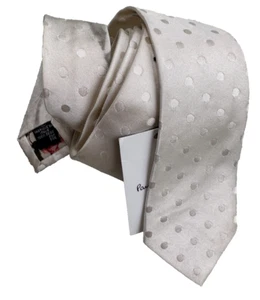Paul Smith Silk Tie | Cream - Spot Pattern | 6cm Width | Made in Italy - Picture 1 of 2