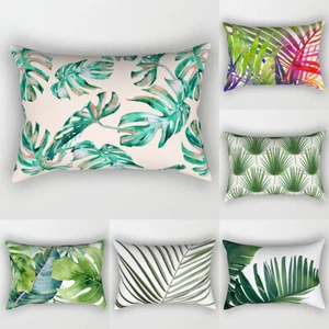 30x50cm Tropical Palm Leaves Pillow Case Cushion Cover Sofa Car Office Bed Decor - Picture 1 of 28
