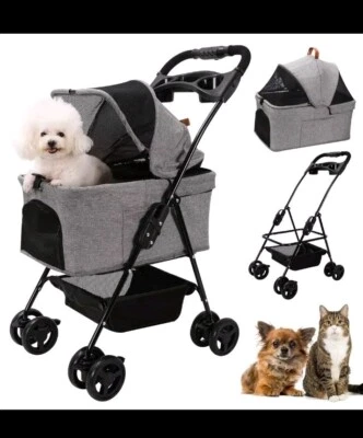 Liaakrr 3 In 1 Travel System Pet Stroller for Dogs and Cats Foldable Detachable - Image 1 of 4