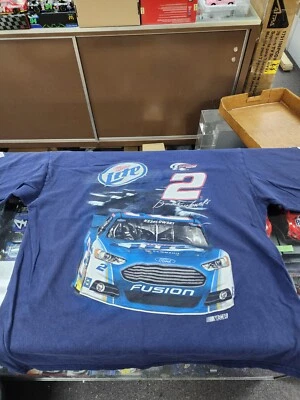 Delta Apparel Pro Weight Brad Keselowski #2 Miller Lite 2XL Blue Long Sleeve Tee - Image 1 of 3