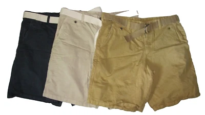 Northwest Territory Mens Size 38  10" Inseam Belted Canvas Shorts Lot of 3 - Image 1 of 3