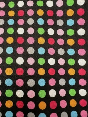 Fabric - OOP Brown Colorful Polka Dot David Textiles Grafiq Trafiq 63" L x 44" W - Image 1 of 4
