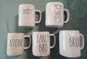 Rae Dunn Mugs   Mom Wife Boss - Caffeine - Early Bird - Bride - Happy Halloween - Picture 1 of 9