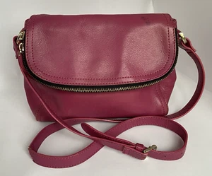Collection by John Lewis Pink Real Leather Medium Crossbody Shoulder Bag - Picture 1 of 15