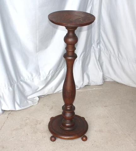 Antique Oak Pedestal Stand - original finish Cover