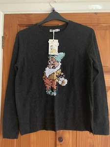 Cath Kidston X Disney Size Medium (approx 14) Snow White Jumper, Charcoal, New - Picture 1 of 8