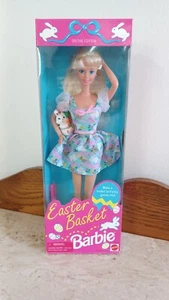 Muñeca Barbie Cesta de Pascua Vintage Años 90 Edición Especial con Conejito 1995 Mattel  - Imagen 1 de 15