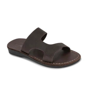 June - Leather Side Strap Sandal | Brown Nubuck - Picture 1 of 5