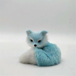 kleine süße Simulation Fuchs Modell Kunststoff & Pelze Blaufuchs Puppe Geschenk ca. 8,5cm - Bild 1 von 3