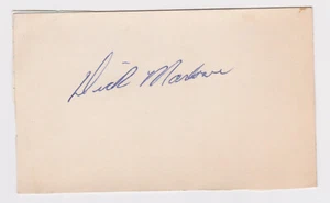 Dick Marlowe signed 3x5 index card 1951-56 Tigers 1956 White Sox TOUGH! - Picture 1 of 1