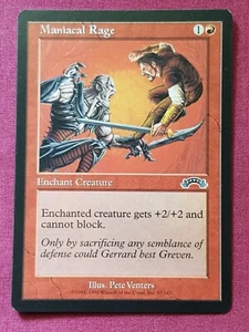 Magic The Gathering EXODUS MANIACAL RAGE red card MTG - Picture 1 of 2