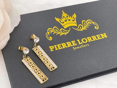 Hecho en Grecia Joyería Griega Llave Pendientes Oro Buena Suerte Regalo Graduación Foto 1 de 4