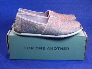 ALPARGATA TOMS CLASSIC DRIZZLE GREY MULTI GLIMMER TEJIDA TALLA 34 UK TALLA 1 - Imagen 1 de 4