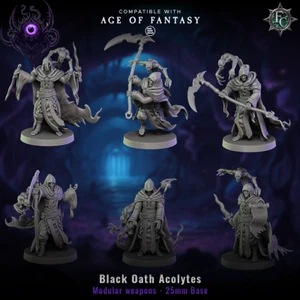 Blackoath Acolytes (6) | Fleshcraft Studios | 28mm RPG D&D 3D Printed Miniature - Picture 1 of 3