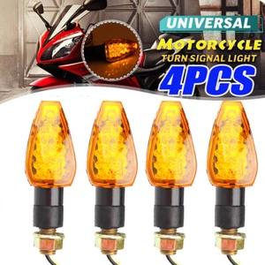 4X MOTORCYCLE LED AMBER TURN SIGNAL LIGHT RUNNING MARKER INDICATOR BLINKER LAMP - Bild 1 von 8