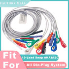 10-leads ECG/EKG din1.5 holter cable, Leadwire of Electrode Clip