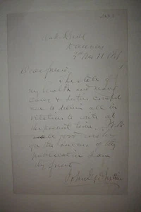 1881 SIGNED LETTER by JOHN GREENLEAF WHITTIER Poet Poetry Prose * w COA - Picture 1 of 2