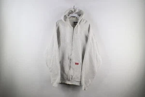 Vintage 90s Dickies Mens XL Spell Out Heavyweight Full Zip Hoodie Sweatshirt USA - Picture 1 of 11