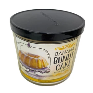 Bath & Body Works 14.5oz  3 Wick Candle Banana Bundt Cake New Unlit - Picture 1 of 6