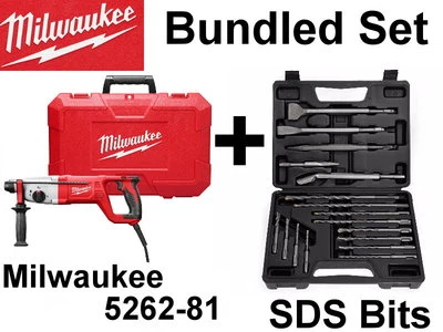 NEW Milwaukee 5262-81 SDS PLUS Rotary HAMMER CHISEL DRILL Bits Kit Set 5262-21