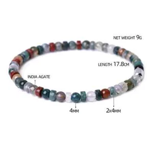 bracciale donna pietre agata elasticizzato con filo interno in TPU - Foto 1 di 1