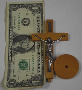 Does not fit in base Rosary Shrine of St Jude wood crucifix altar cross shrine - Picture 1 of 6