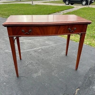 Vtg Watertown Slide Co. Dining Table Mid Century Modern Hideaway 8' Mahogany - Image 1 of 4