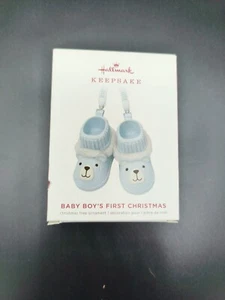 Hallmark 2019 Baby Boys First Christmas Blue Booties Keepsake Ornament - Picture 1 of 7