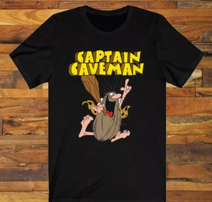 Captain Caveman cartoon black T-shirt Unisex Tee All sizes S to 5Xl JM403 - Foto 1 di 4