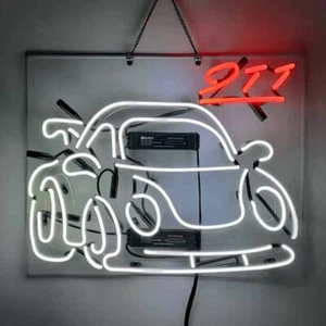 Drive Car 911 Neon Sign Light 19"x15" Nightlight Wall Hanging Artwork Gas Filled - Picture 1 of 3
