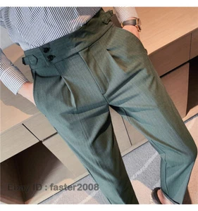 Pantalone uomo Gurkha casual a righe business Napoli slim vita alta elegante - Foto 1 di 18