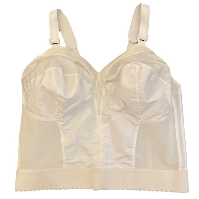 Corsé 40D vintage Montgomery Wards blanco pieza lencería algodón y malla Foto 1 de 4